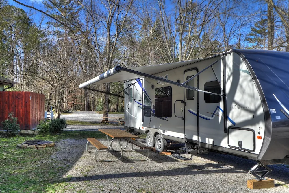 winter camping in the smoky mountains at Greenbrier
