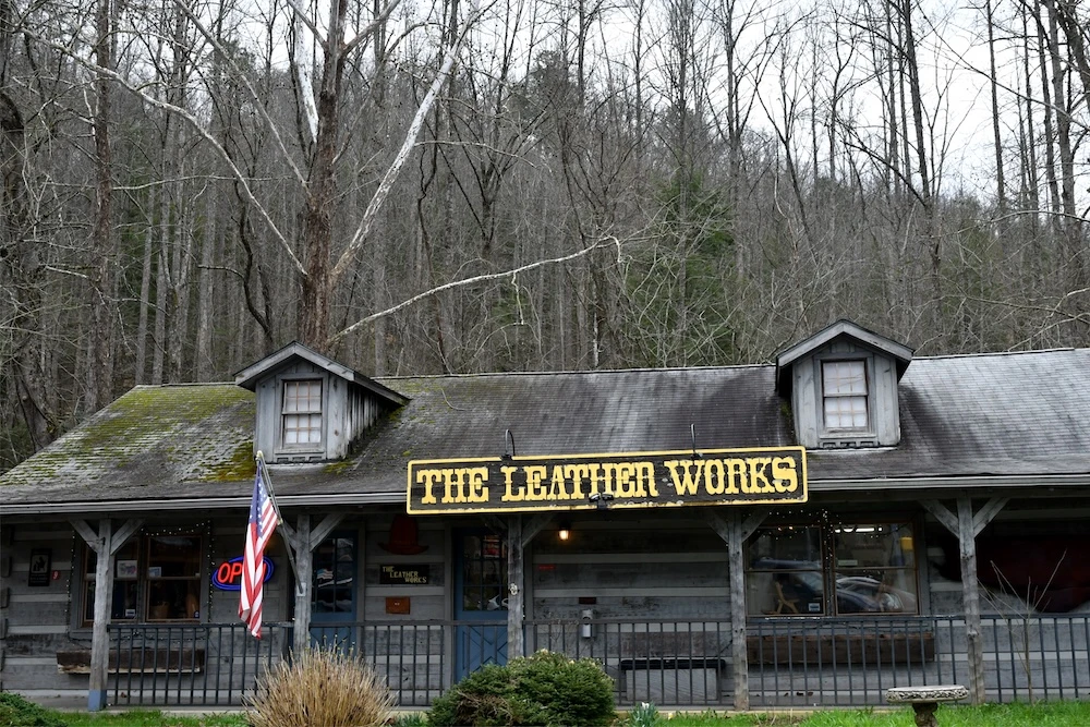 the leather works at Great Smoky Arts & Crafts Community