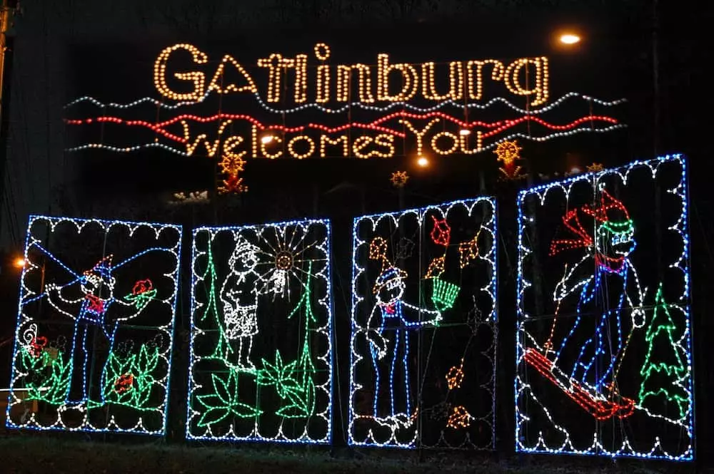 Winterfest lights - one of the best things to do in Gatlinburg in winter